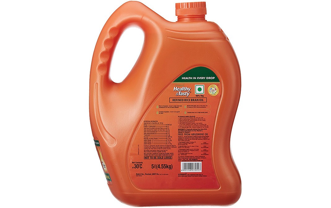 Emami Healthy & Tasty Refined Rice Bran Oil   Can  5 litre